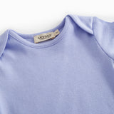 Short-sleeved light purple baby bodysuit