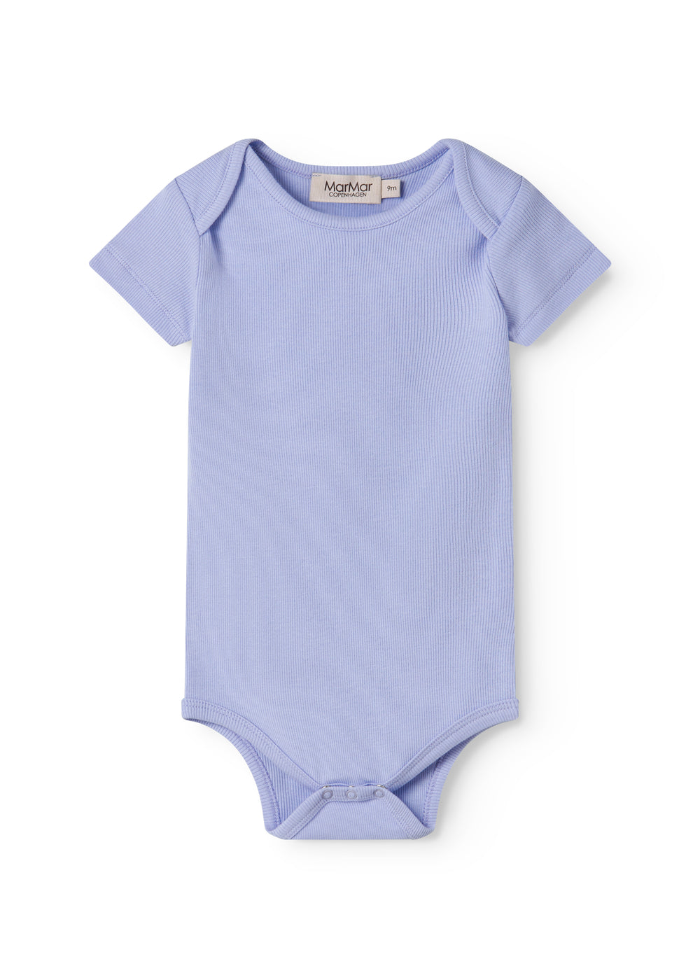 Short-sleeved light purple baby bodysuit