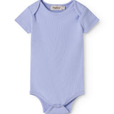 Short-sleeved light purple baby bodysuit
