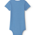 Kortærmet blå bodystocking til baby