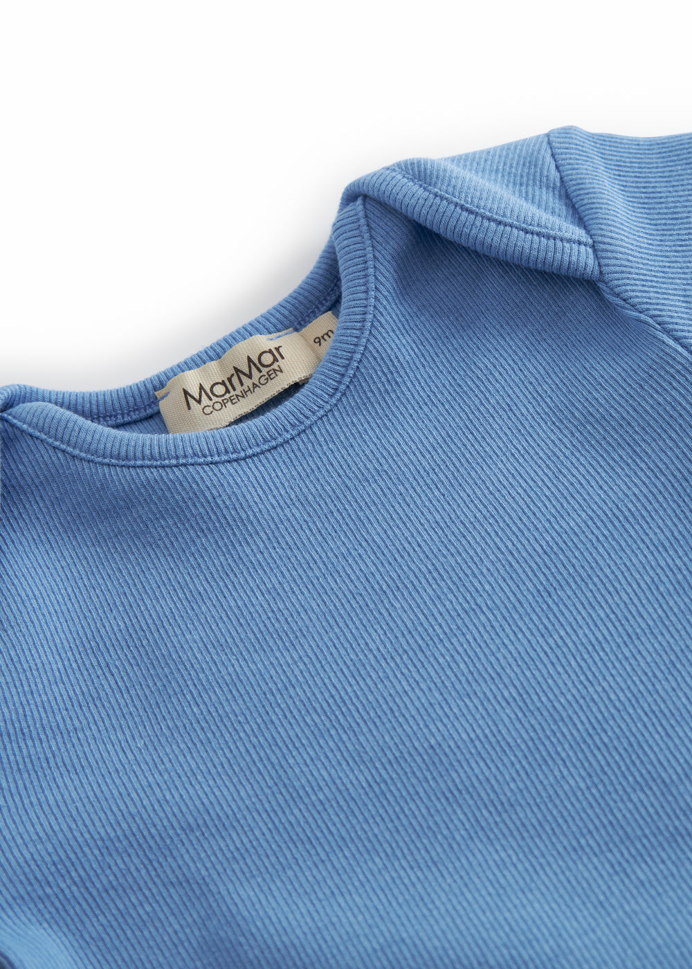 Short-sleeved blue bodysuit for baby