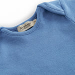 Short-sleeved blue bodysuit for baby