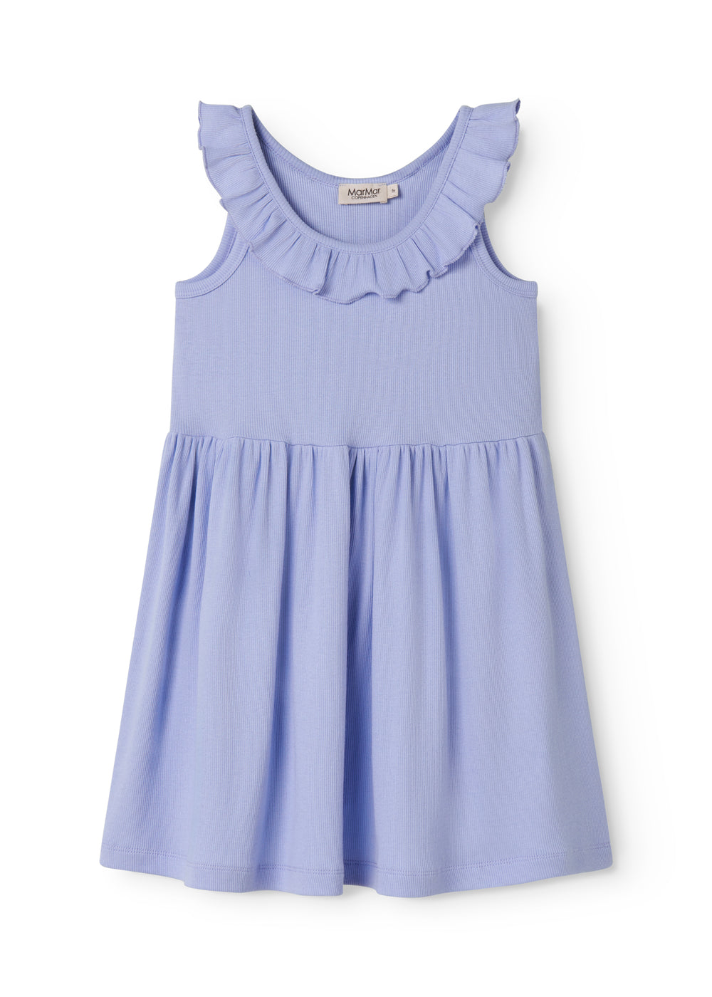Short Sleeve Purple Strap Dress With Frills For Kids MarMar Copenhagen Short Sleeve Purple Strap Dress With Frills For Kids MarMar Copenhagen