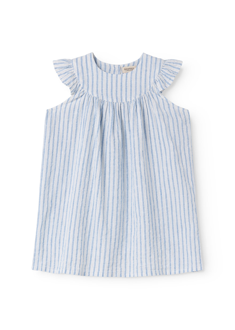 Short Sleeve Dress For Children In Blue With Stripes MarMar Copenhagen Short Sleeve Dress For Children In Blue With Stripes MarMar Copenhagen