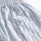 Lyseblå stribede børne shorts