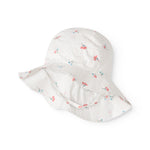 Hvid baby solhat med små blomsterprint