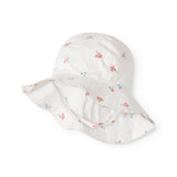 Hvid baby solhat med små blomsterprint