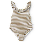 Swilla Bathing Suit, Swim Suit - Dark Bronze Stripe
