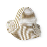 Badehat til baby og børn med et stripet mønster