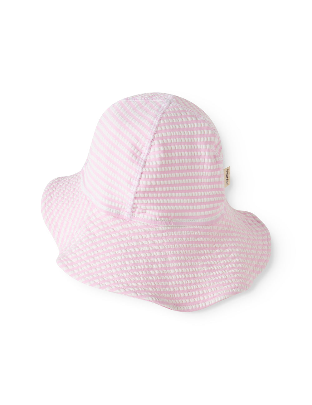 Badehat til baby og børn med et stripet mønster