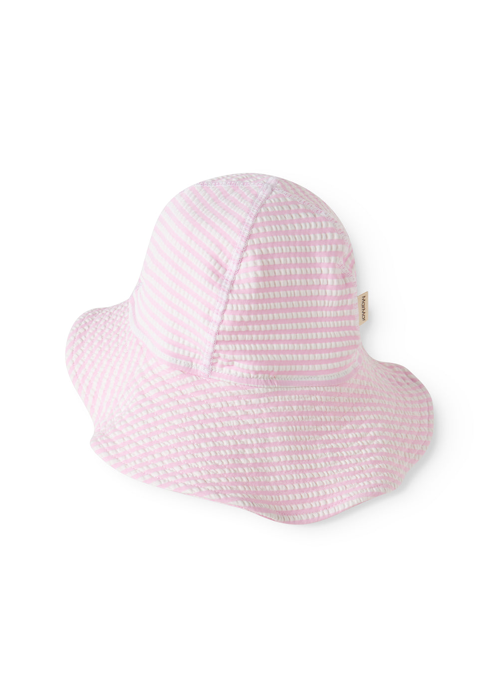 Badehat til baby og børn med et stripet mønster