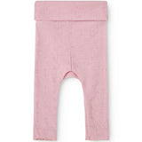 Baby leggings in soft berry with all-over pattern and long legs with elastic edge.