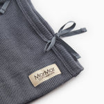 Dark gray long-sleeve blouse with ribbed edge and cuff at the sleeve; marMar brand.