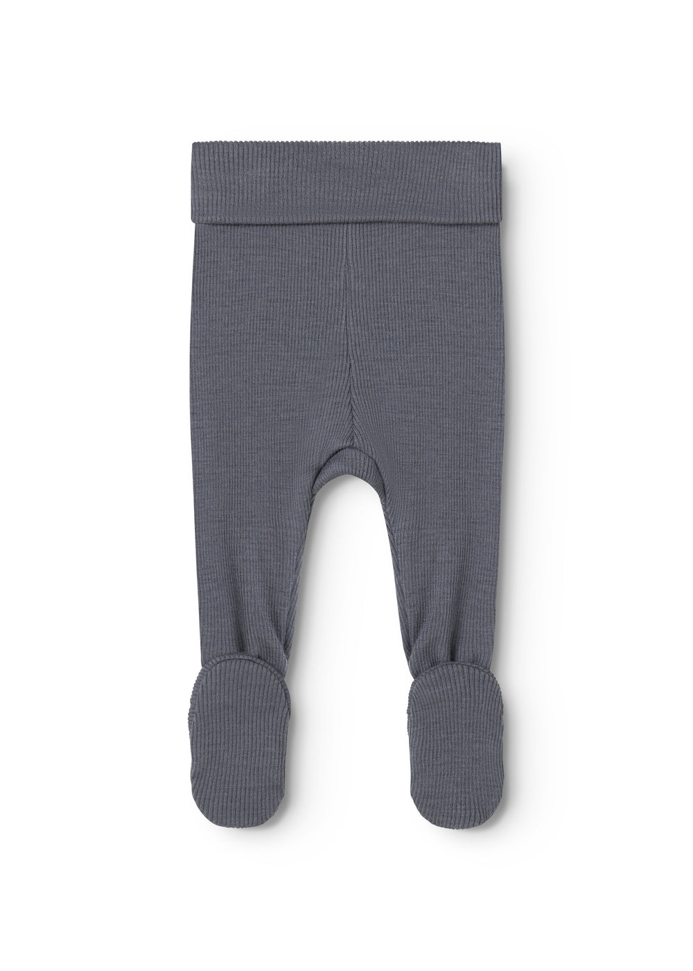 Dark blue-gray Pixa pants with ribbed cuffs and closed feet.