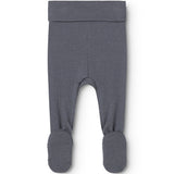 Dark blue-gray Pixa pants with ribbed cuffs and closed feet.