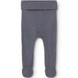 Dark blue-gray Pixa pants with ribbed cuffs, stitched seams, and closed ankle cuffs.