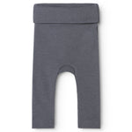 Piva trousers in dark gray with ribbed lining and hem finishes.