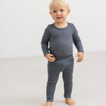 Gray leggings for a small child with long legs