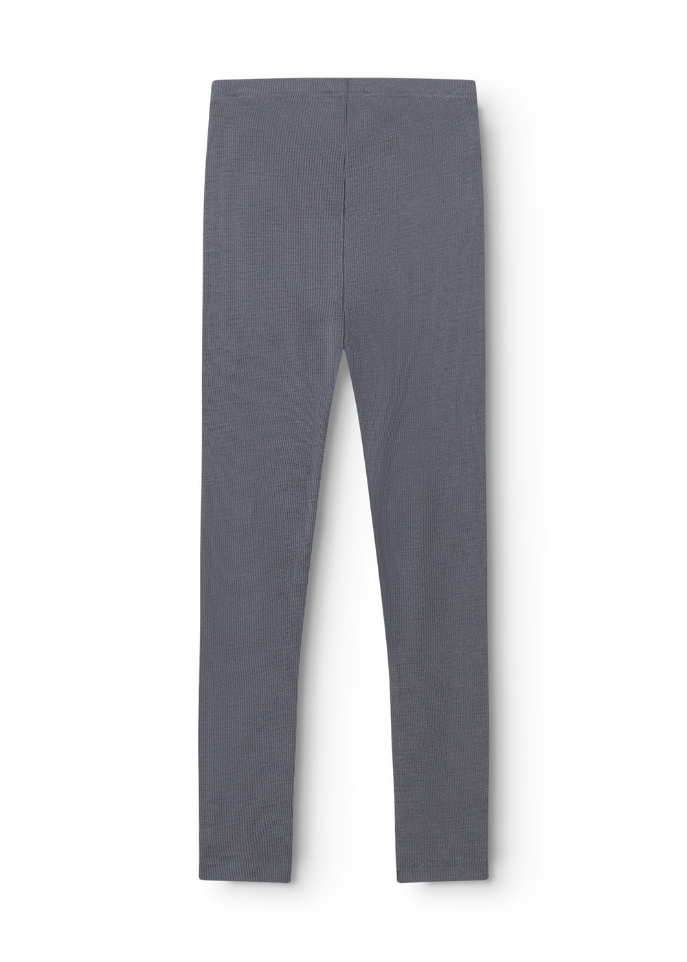 Gray leggings with straight legs and elastic waistband