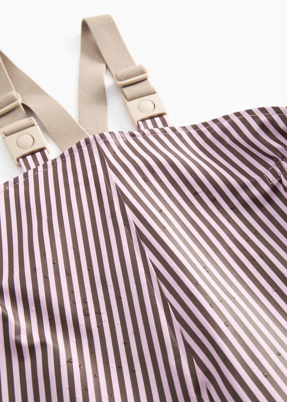 Oddy Set, Rainwear Set - Pink Brown Stripes