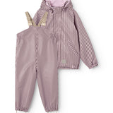 Oddy Set, Rainwear Set - Pink Brown Stripes