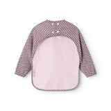 Apron LS, Dining Apron - Pink Brown Stripes