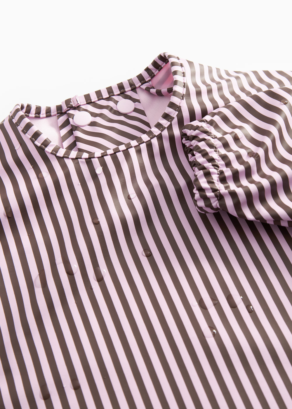 Apron LS, Dining Apron - Pink Brown Stripes