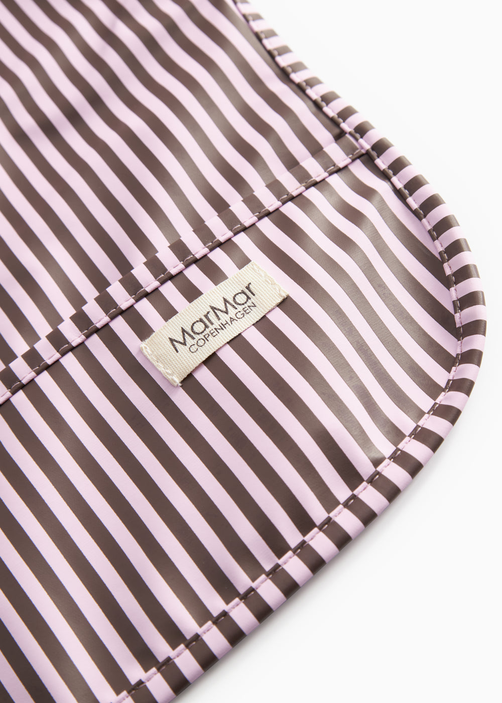Apron LS, Dining Apron - Pink Brown Stripes