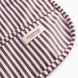 Apron LS, Dining Apron - Pink Brown Stripes