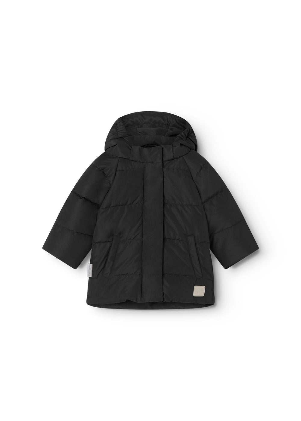 Hooded jacket with front opening, long sleeves.