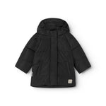 Hooded jacket with front opening, long sleeves.