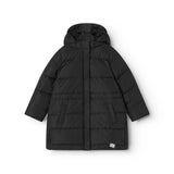 Hooded denim jacket with zipper and side pockets