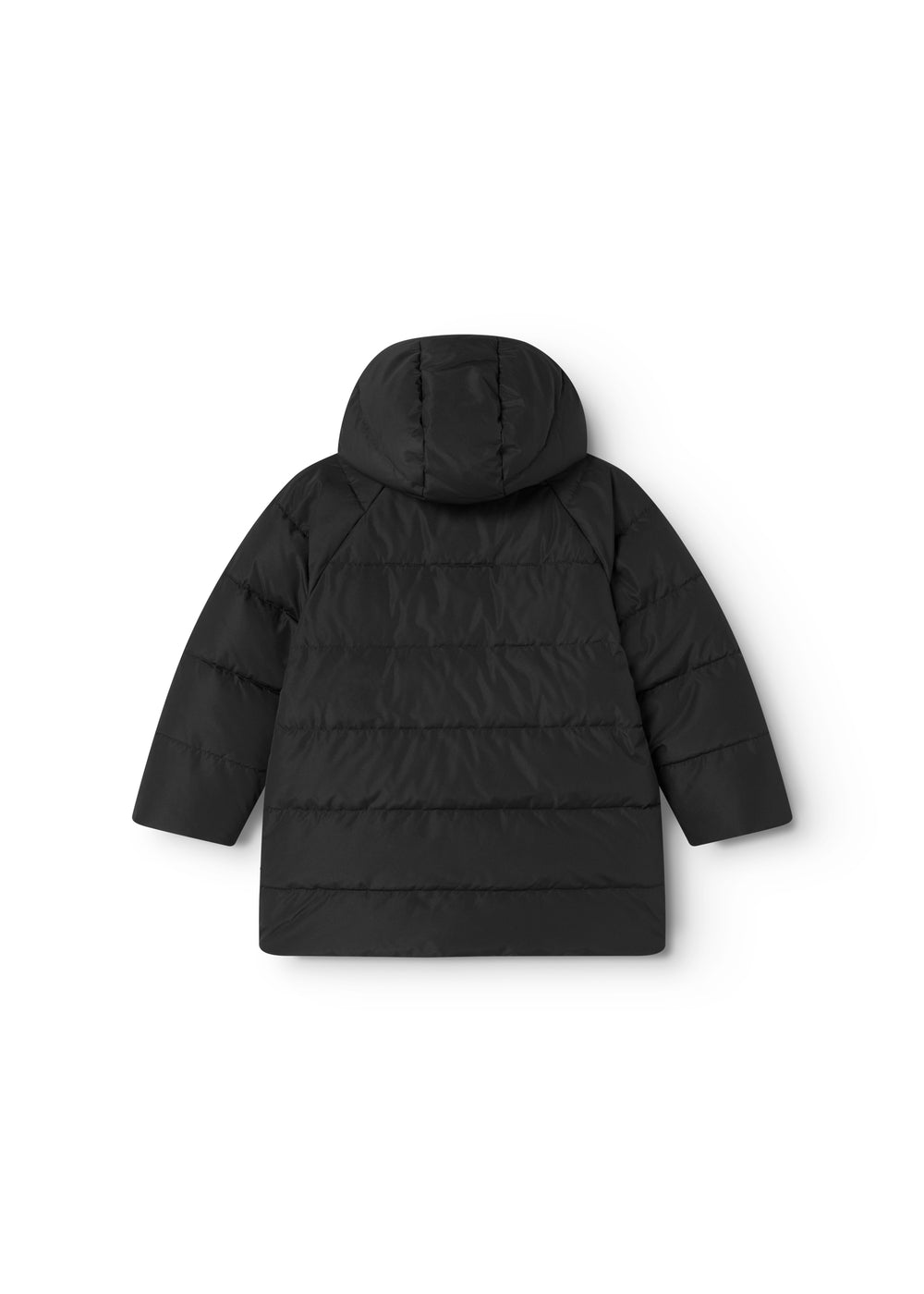 Down jacket for children with hood and full zipper
