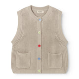Taju, Knit Vest - Barely Beige