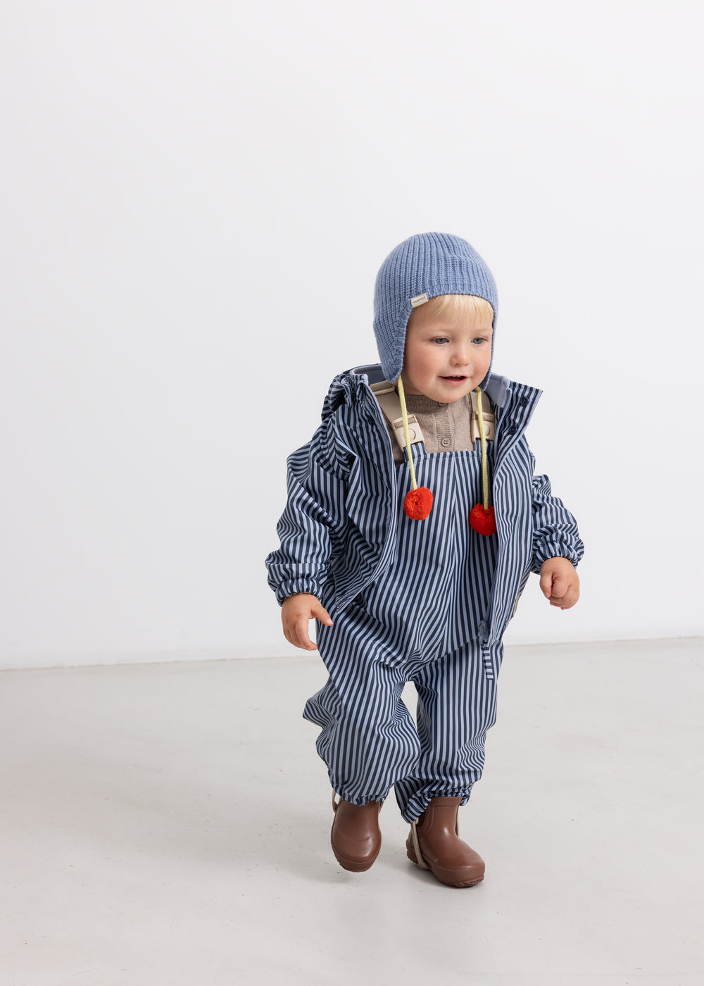 Aly Baby Pompom, Knit Hat - Bright Sky