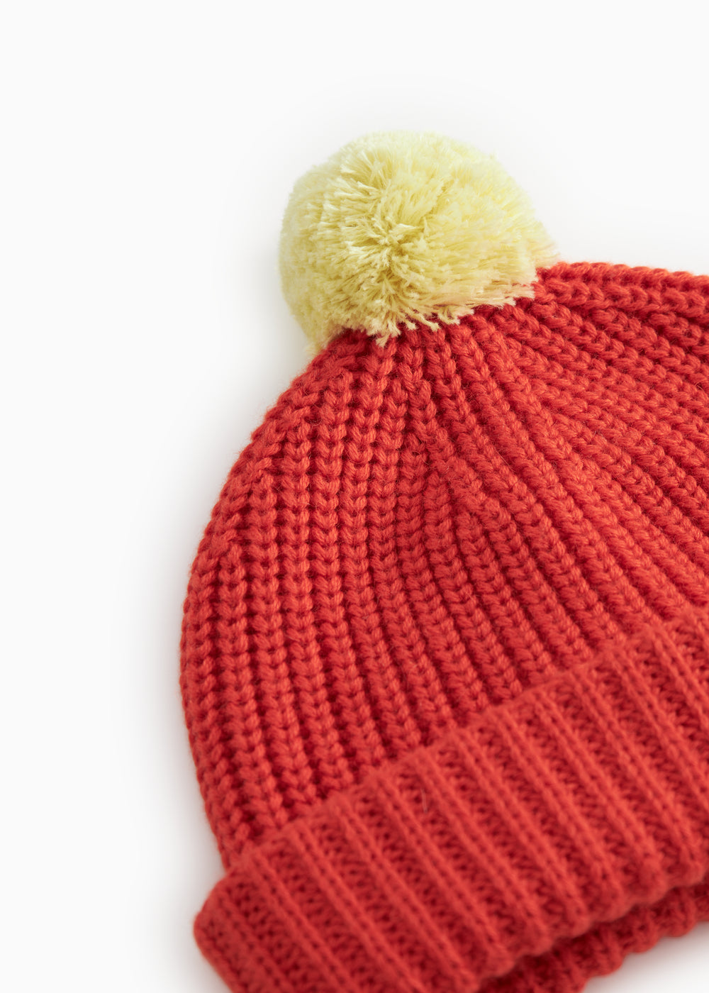 Atlas Pompom, Knit Hat - Pomegranate