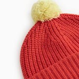 Atlas Pompom, Knit Hat - Pomegranate