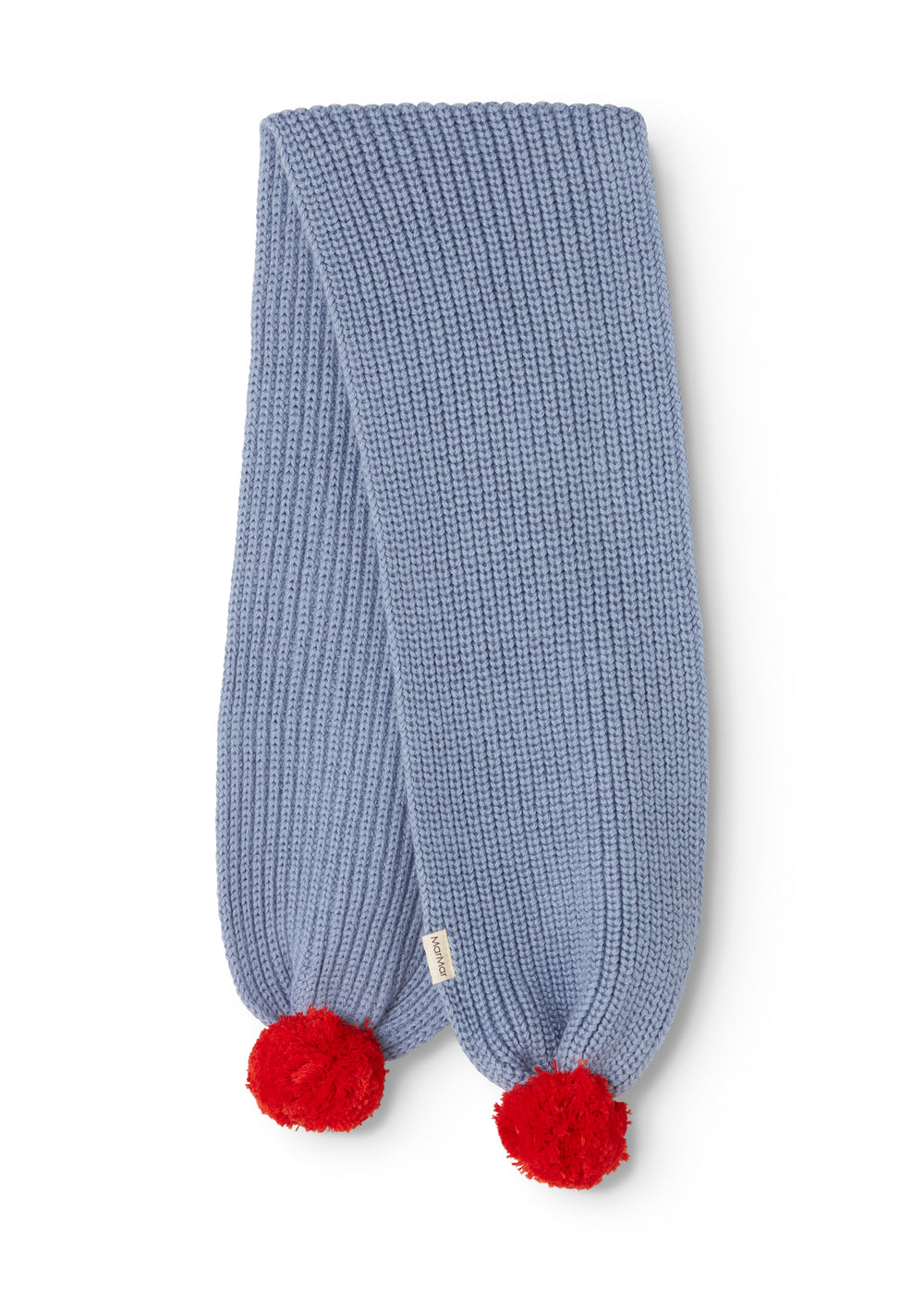 Ariso Pompom, Knit Scarf - Bright Sky