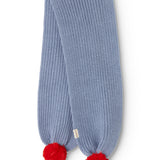 Ariso Pompom, Knit Scarf - Bright Sky