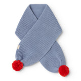 Ariso Pompom, Knit Scarf - Bright Sky