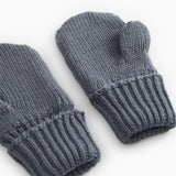 Knitted gloves in dark gray with ribbing at the wrists