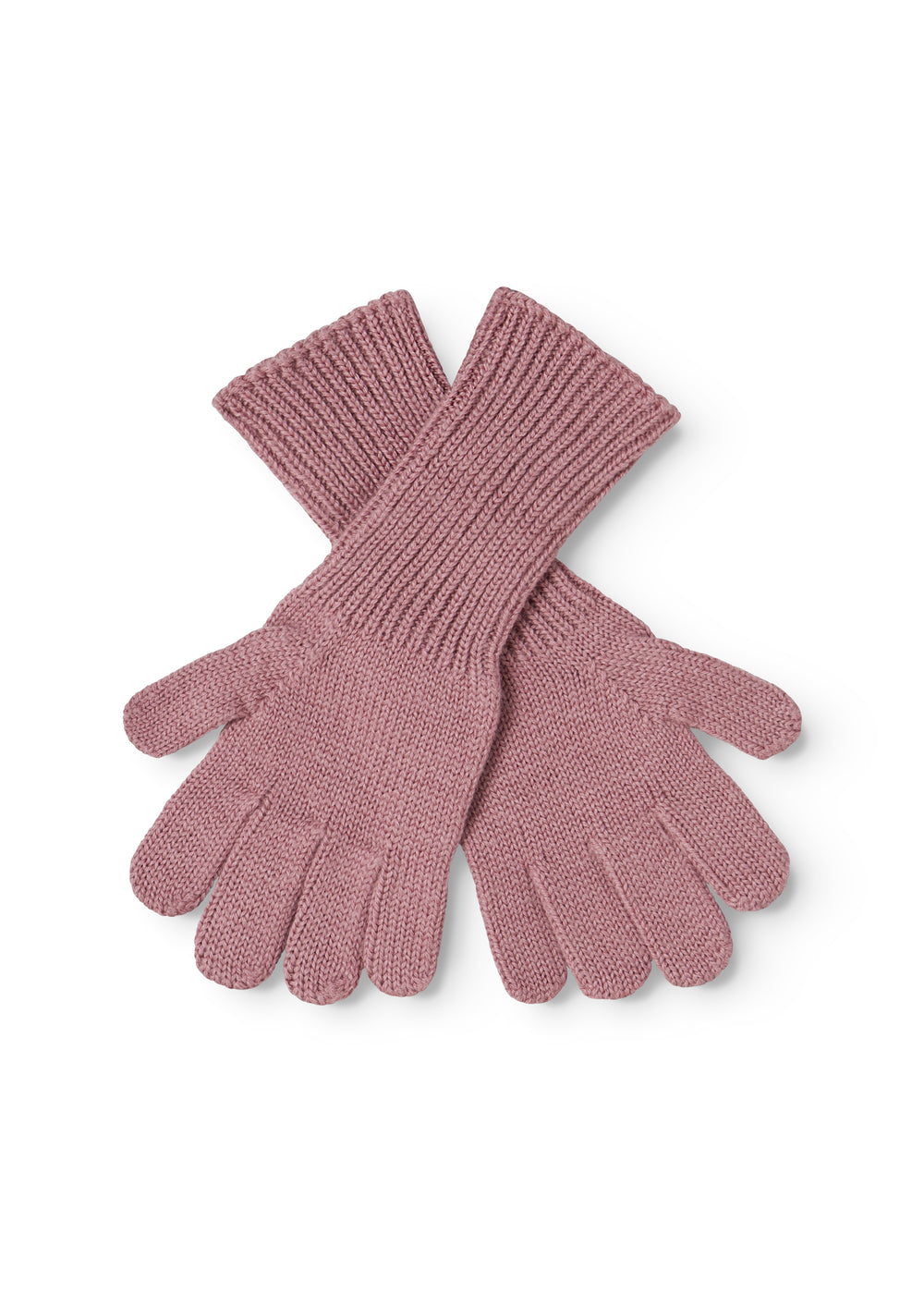 Pink glove with five fingers and loops in the palm.