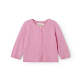 Pink Kashmir cardigan with button closure and long sleeves
