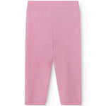 Pink Kashmir pants for children with straight legs and visible side seam