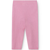 Pink Kashmir pants for children with straight legs and visible side seam
