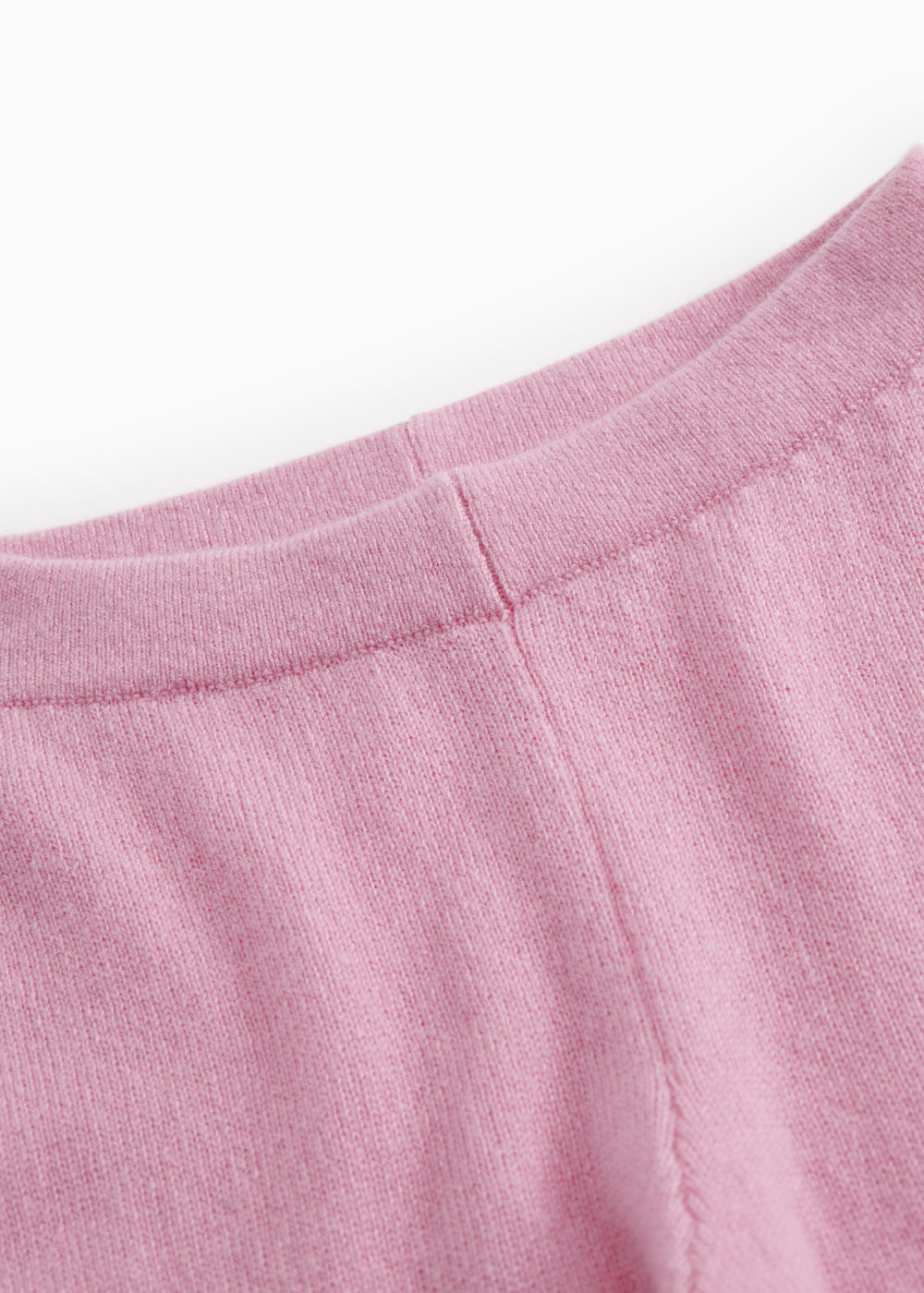 Pink Kashmir trouser piece with elastic waistband and fine, uniform texture
