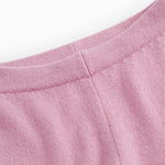 Pink Kashmir trouser piece with elastic waistband and fine, uniform texture