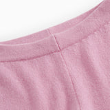 Pink Kashmir trouser piece with elastic waistband and fine, uniform texture