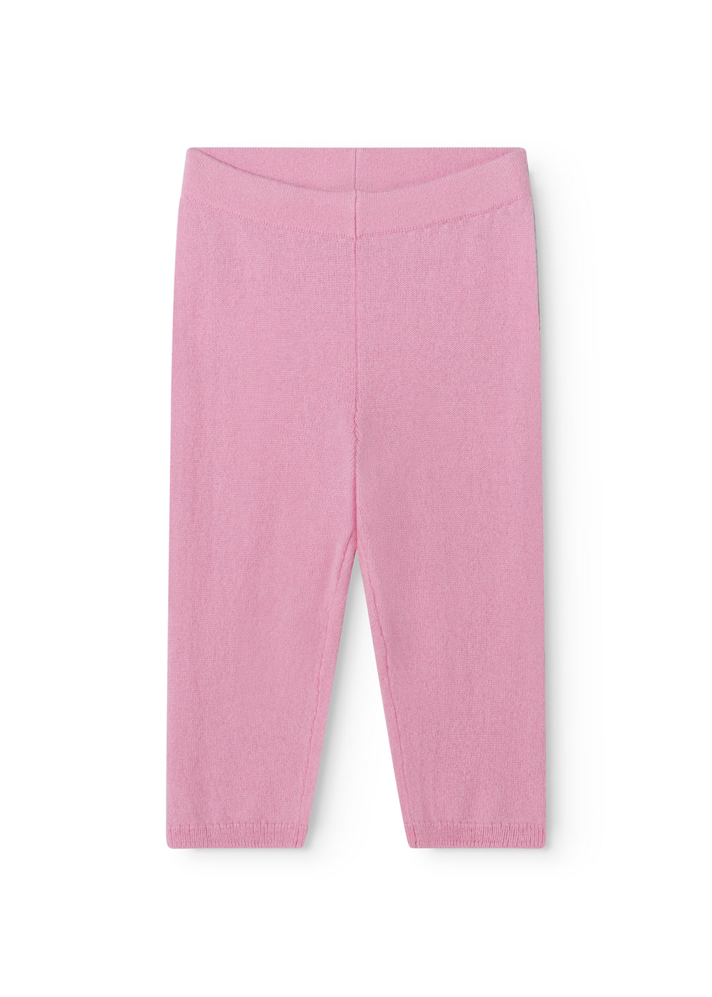 Pink Kashmir pants for kids with elastic waistband and straight legs