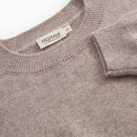 Gray rib-knit blouse with a ribbed collar.